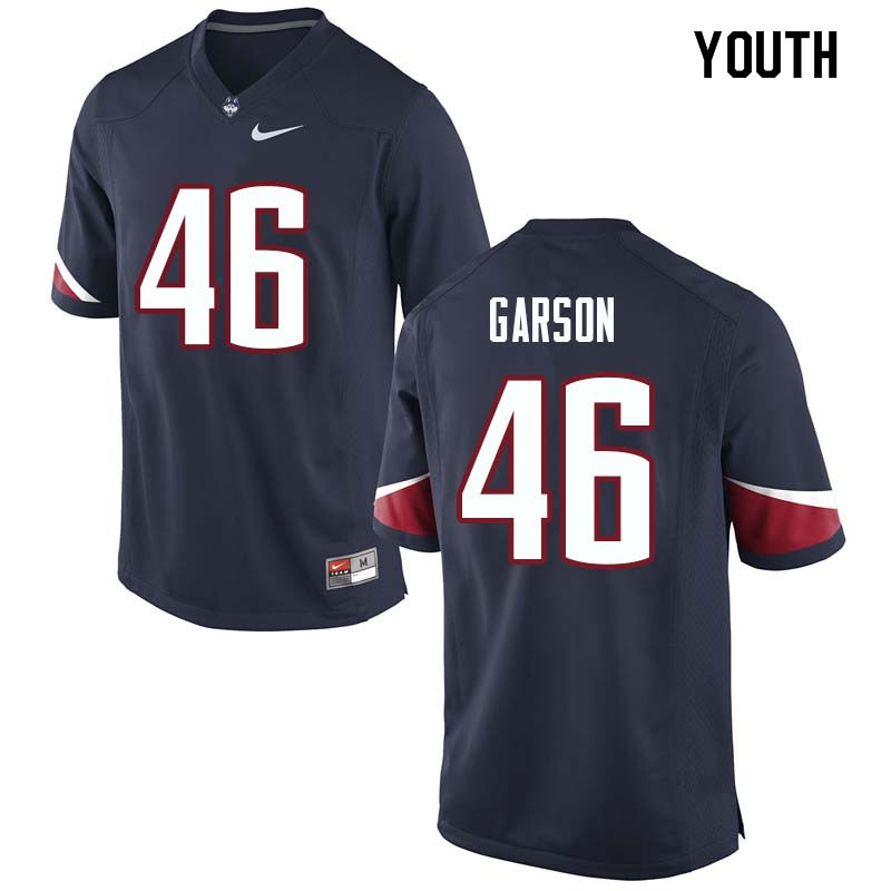 Youth #46 AJ Garson Uconn Huskies College Football Jerseys Sale-Navy - Click Image to Close